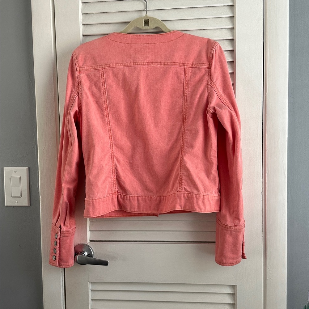 Gap Denim Jacket Medium Coral Peach - Picture 4 of 6